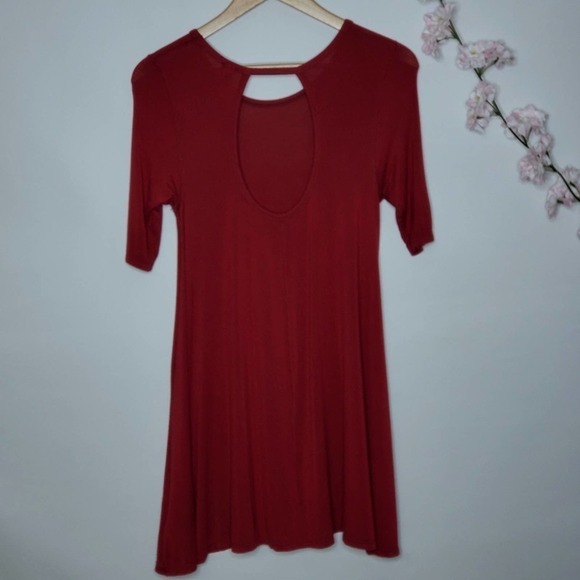 Free People We The Free Jacqueline Key Hole Tunic Red Size S - Picture 3 of 12